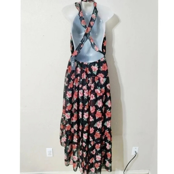 Lulu's Liberty Maxi Dress Red Rose Size Small - Picture 3 of 9